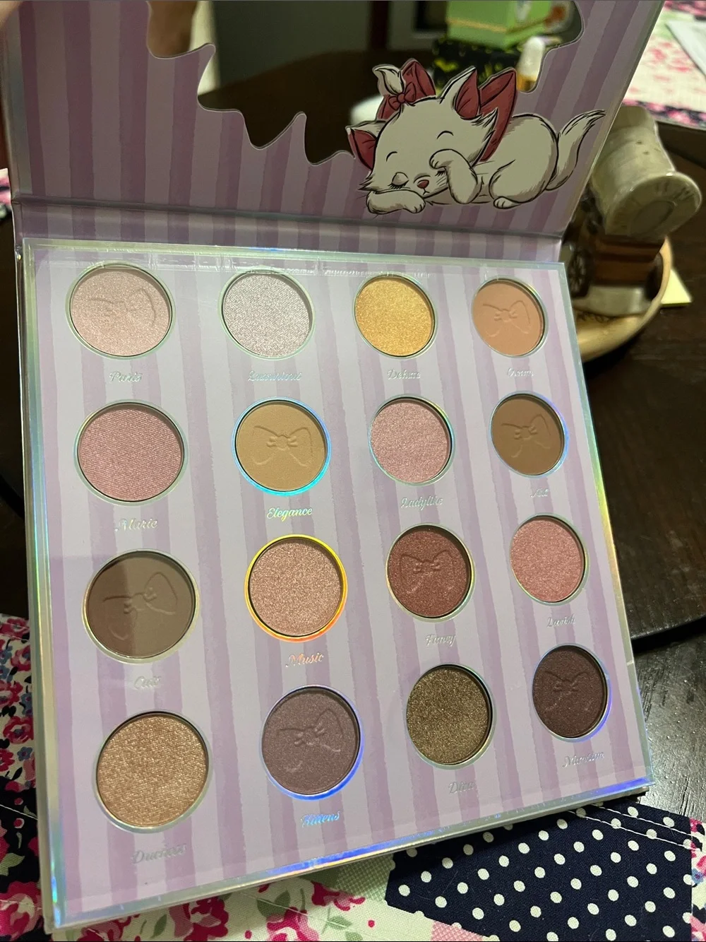 New Disney The Aristocats Marie Eyeshadow Palette - Pink Floral